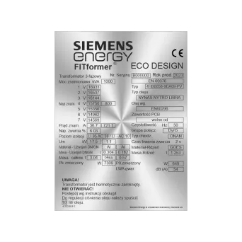 Zastępcza tabliczka znamionowa SIEMENS Energy