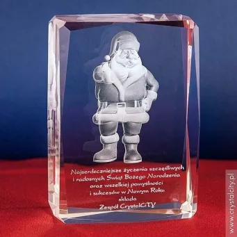 Statuetka szklana Święty Mikołaj 3D