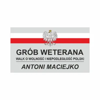 Tabliczka metalowa zastępcza Grób Weterana